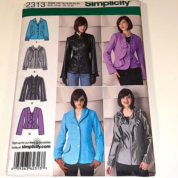 Simplicity Other - Simplicity 2010 Multiple Misses Jackets Patterns 2313 Size 16-24.
